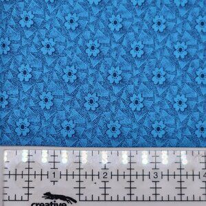 Quilting Craft Fabric Blue Floral Print Cotton Fat Quarter 18"x22"